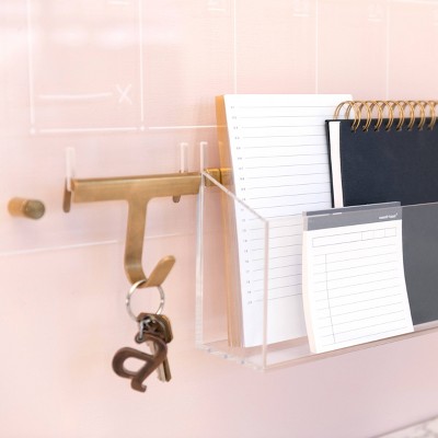 Gold Brass Plated Acrylic Wall Hook for Keys and Towels