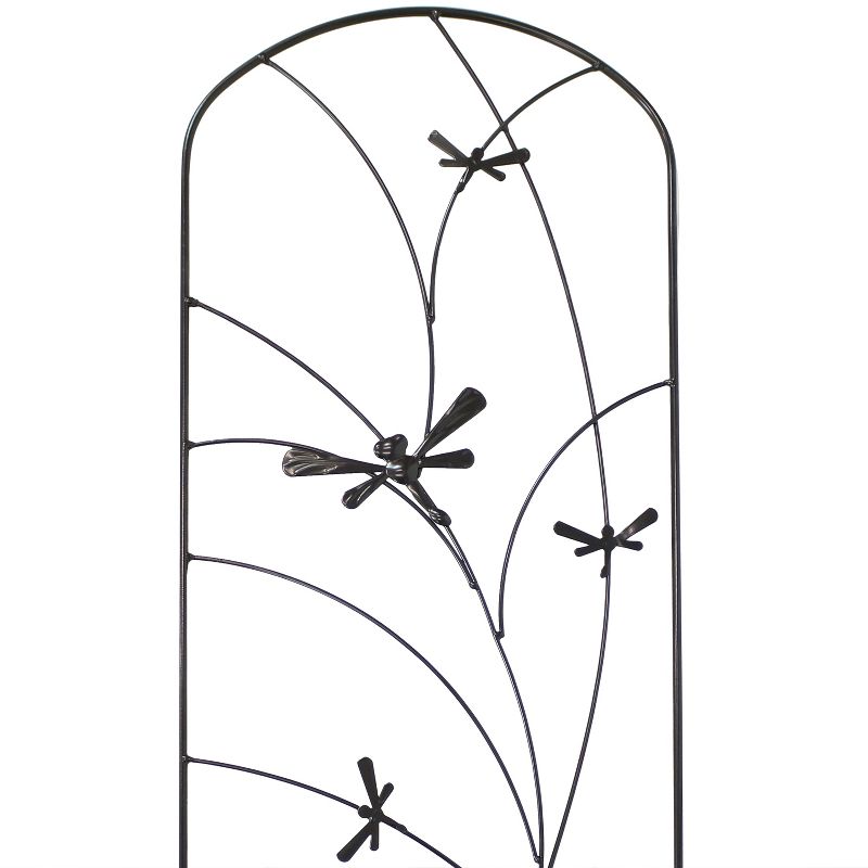 Sunnydaze Decorative Steel Metal Dragonfly Delight Design Garden Trellis - 55.75" H - Black - 2-Pack, 6 of 11
