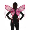 HalloweenCostumes.com One Size Women Women's Pink Floral Fairy Wings Halloween Costume Accessory, Black/Pink - 2 of 3
