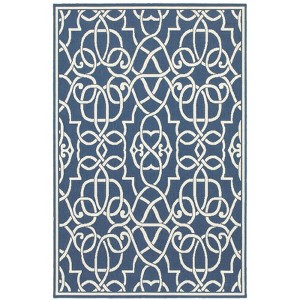 Oriental Weavers Meridian 2205B Navy/ Ivory Indoor/Outdoor Area Rug - 7'10" x 10'10" - 1 of 4