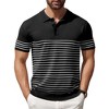 COOFANDY Men's Knit Polo Shirts Short Sleeve Striped Golf Polo Shirts Lightweight Casual Collared T Shirt - 2 of 4