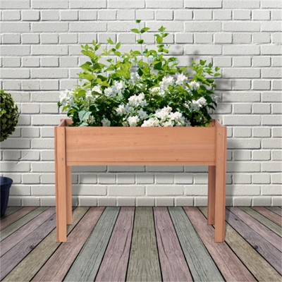 YONWAY Raised Garden Bed, Elevated Wooden Planter Box for Outdoor Plants Flowers Fruits Vegetable Herb Growing