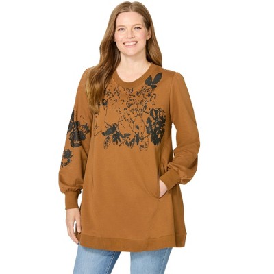 Woman Within Plus Size Swing Sweatshirt Tunic