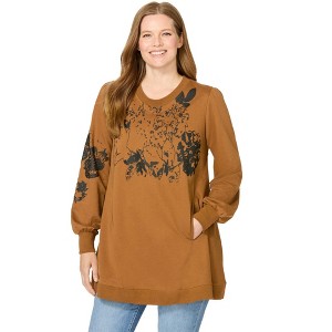 Woman Within Plus Size Swing Sweatshirt Tunic - 1 of 4