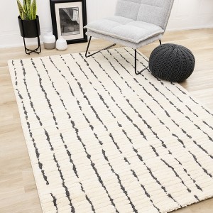 Rug Branch Contemporary Stripes, Tonal/Solid Cream Indoor Area Rug - 1 of 4