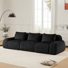 114" Modular Sectional Sofa Flannelette 3-Seater Deep Seat Buckle No Assembly Black - 3 of 4