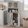 Bathroom Cabinet, Freestanding Storage Cabinet with Glass Doors & Adjustable Shelves - 4 of 4