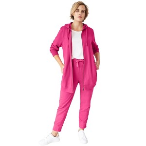 ellos Women's Plus Size French Terry Jogger - 1 of 4