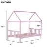 RISOKEYS Twin Size Bed Frame with Headboard and Footboard, Low Rubberwood House Bed for Boys and Girls,No Box Spring Needed - 3 of 4