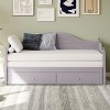 Sapphtopaz Twin Size Daybed with 2 Storage Drawers Wooden Platform Bed Frame with Handrail and Slats Support, Beds for Apartment, Bedroom - 4 of 4