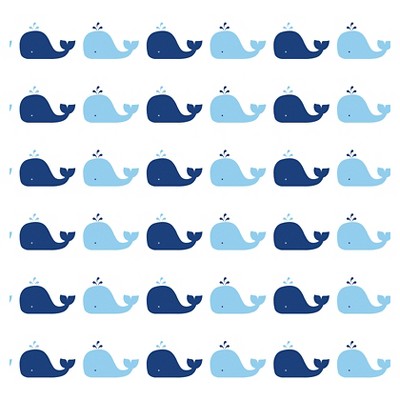 Tempaper Tots Self-Adhesive Removable Whale Wallpaper Blue