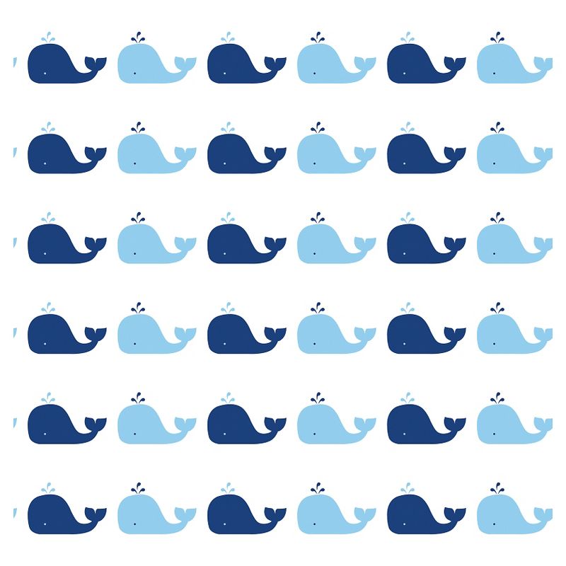 Tempaper Tots Self-Adhesive Removable Whale Wallpaper Blue, 1 of 4