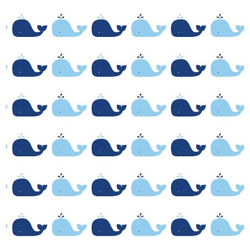 Tempaper Tots Self-Adhesive Removable Whale Wallpaper Blue - image 1 of 2