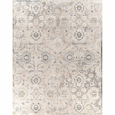Hauteloom Moelfre Neutral Damask Area Rug