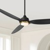 Casa Vieja 60" Revere Mid Century Modern Indoor Outdoor Ceiling Fan 3 Blade Customize LED Remote Control Matte Black Finish Bedroom Patio Damp Rated - 2 of 4