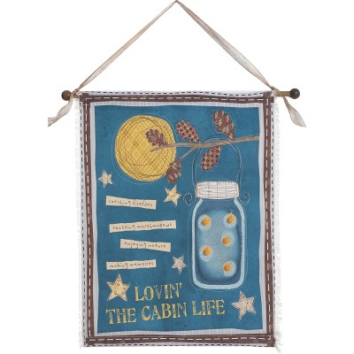 Transpac Fabric/Canvas 23 in. Multicolor Everyday Loving' the Cabin Wall Art
