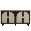 Sideboard Buffet Cabinet, Kitchen Pantry Storage Cabinet With Metal Semi-circle Handle, Built-in Adjustable Laminates - 3 of 4