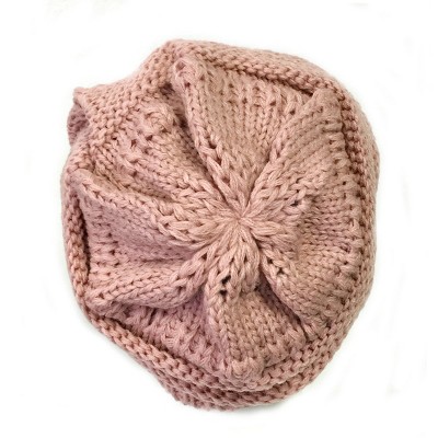 Wrapables Slouchy Winter Beanie Cap Hat, Pink - image 2