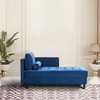 Velvet Chaise Lounge, Mid-Century Modern Design Chaise Sofa With Sturdy Metal Legs, Versatile Sleeper Sofa - image 3 of 4