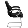 Emma and Oliver Black LeatherSoft Executive Side Reception Chair with Silver Sled Base - 3 of 4