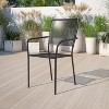 Flash Furniture Commercial Grade Indoor-Outdoor Steel Patio Arm Chair with Square Back - 2 of 4