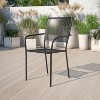 Flash Furniture Commercial Grade Indoor-Outdoor Steel Patio Arm Chair with Square Back - image 2 of 4