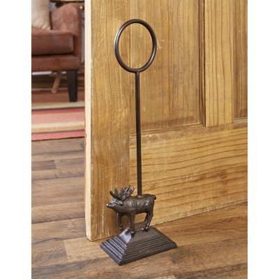 Lakeside Heavy Cast Iron Door Stop with Carrying Handle - Woodland Moose