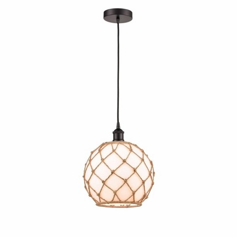 Innovations Lighting Farmhouse Rope 1 - Light Pendant in  Oil Rubbed Bronze - image 1 of 1