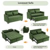 56.9" Chenille Convertible Loveseat Sofa Bed with Adjustable Backrest, USB Ports, Phone Holder, and Side Pockets - 4 of 4
