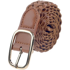 INSPIRE CHIC Women's Braided Square Buckle Fashion Versatile for Coat Jeans Decorative Belts - 1 of 4