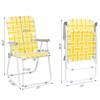 Sevobal Outdoor Portable Chairs 2PCS Folding Webbing Beach Chair Set with Steel Frame for Lawn Patio Deck Poolside, Yellow, 22"*22"*37.4" - 3 of 4
