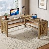Tribesigns L-Shaped Executive Desk, 59 x 55-in Corner Computer Desk with Reinforced Panels, Farmhouse Workstation Furniture for Home Office - 2 of 4
