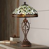 Robert Louis Tiffany Traditional Table Lamp 26" High Bronze Leaf and Vine Glass Shade for Living Room Family Bedroom Bedside Nightstand - 2 of 4
