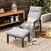 Pellebant Patio Reclining Chair set with Ottoman, Patio Aluminum Reclining Chair with Cushion, Outdoor Conversation Set All Weather Furniture - 2 of 4