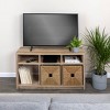 Storied Home Radius 3 Square Cube Storage Compartments TV Stand for TVs up to 50" Coastal Oak: Open Shelving, Particle Board Construction - 3 of 4