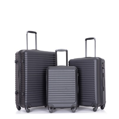 3 Piece Expandable Luggage Set,Hardshell Luggage Sets with Spinner Wheels & TSA Lock,Lightweight Carry on Suitcase Black