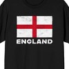 England flag on Black Ground Adult Crew Neck Short Sleeve T-shirt - 2 of 3