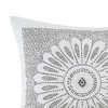 Kumasinova 20" Square Cotton Embroidered Bed Pillows,Couch Pillows with Medallion Design,Decorative Pillows for Bed and Sofa,Grey - 3 of 4