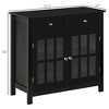 Aghana Digitals Black Buffet Cabinet with Glass Doors, 2 Drawers & Fixed Shelf - MDF Storage - 3 of 4