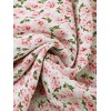INSPIRE CHIC Women's Peter Pan Collar Smocked Puff Short Sleeve Ruffle Floral Blouse - 4 of 4