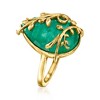 Ross-Simons 11.00 Carat Emerald Vine Ring in 18kt Gold Over Sterling - 3 of 4