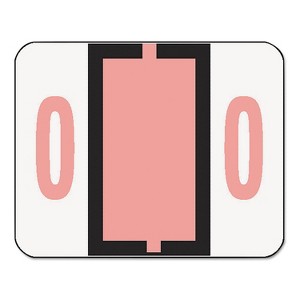 Smead Single Digit End Tab Labels Number 0 Pink 500/Roll 67370 - 1 of 4