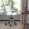Flash Furniture Lexi Mid-Back Drafting Chair with Adjustable Foot Ring, Chrome Base, and Transparent Roller Wheels - 2 of 4