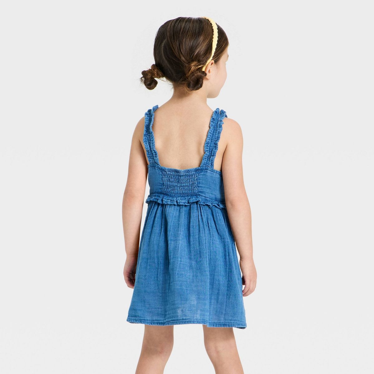 Toddler Girls' Gauze Dress - Cat & Jack™ Indigo - thumbnail 2