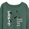Women's - Pokémon - Pikachu Gotta Catch 'Em All! Lightweight French Terry Wide Neck Long Sleeve Shirt - 2 of 4