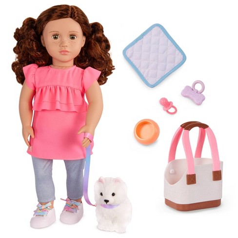 Our Generation Becca & Pearl 18'' Doll & Pet Dog Plush Carrier Accessories  Set : Target