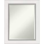 24" x 30" Eva White Framed Wall Mirror Silver - Amanti Art