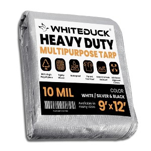WHITE DUCK 6 oz Poly Tarpaulin Heavy-Duty Waterproof All-Weather Tarp for Construction, Farm, Commercial or Outdoor Use with Brass Eyelets - 1 of 4