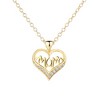 14K Gold or Sterling Silver MOM Heart Pendant Necklace with crystals from Swarovski - 3 of 4