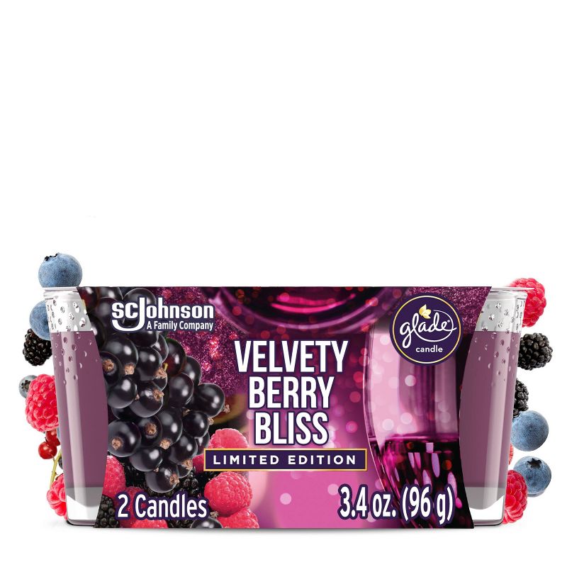 Glade Flame Candles - Velvety Berry Bliss - 6.8oz/2ct, 1 of 10